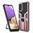 Funda Bumper Silicona y Plastico Mate Carcasa con Magnetico Anillo de dedo Soporte ZL1 para Samsung Galaxy M32 5G Oro Rosa