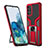 Funda Bumper Silicona y Plastico Mate Carcasa con Magnetico Anillo de dedo Soporte ZL1 para Samsung Galaxy S20 Plus Rojo