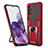 Funda Bumper Silicona y Plastico Mate Carcasa con Magnetico Anillo de dedo Soporte ZL1 para Samsung Galaxy S20 Rojo