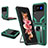 Funda Bumper Silicona y Plastico Mate Carcasa con Magnetico Anillo de dedo Soporte ZL1 para Samsung Galaxy Z Flip3 5G Verde