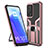 Funda Bumper Silicona y Plastico Mate Carcasa con Magnetico Anillo de dedo Soporte ZL1 para Xiaomi Mi 10T 5G Oro Rosa