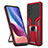 Funda Bumper Silicona y Plastico Mate Carcasa con Magnetico Anillo de dedo Soporte ZL1 para Xiaomi Mi 11i 5G Rojo