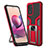 Funda Bumper Silicona y Plastico Mate Carcasa con Magnetico Anillo de dedo Soporte ZL1 para Xiaomi Redmi Note 10 4G Rojo