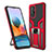 Funda Bumper Silicona y Plastico Mate Carcasa con Magnetico Anillo de dedo Soporte ZL1 para Xiaomi Redmi Note 10 Pro 4G Rojo