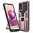 Funda Bumper Silicona y Plastico Mate Carcasa con Magnetico Anillo de dedo Soporte ZL1 para Xiaomi Redmi Note 10S 4G Oro Rosa