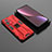 Funda Bumper Silicona y Plastico Mate Carcasa con Magnetico Soporte A01 para Xiaomi Mi 12 5G Rojo