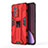 Funda Bumper Silicona y Plastico Mate Carcasa con Magnetico Soporte A02 para Xiaomi Mi 12 5G Rojo
