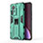 Funda Bumper Silicona y Plastico Mate Carcasa con Magnetico Soporte A02 para Xiaomi Mi 12 5G Verde