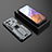Funda Bumper Silicona y Plastico Mate Carcasa con Magnetico Soporte A03 para Xiaomi Mi 11 Pro 5G Gris