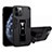 Funda Bumper Silicona y Plastico Mate Carcasa con Magnetico Soporte H01 para Apple iPhone 12 Pro Negro