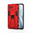 Funda Bumper Silicona y Plastico Mate Carcasa con Magnetico Soporte H02 para Xiaomi Mi 11 5G Rojo