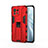 Funda Bumper Silicona y Plastico Mate Carcasa con Magnetico Soporte H02 para Xiaomi Mi 11 Lite 5G Rojo