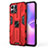 Funda Bumper Silicona y Plastico Mate Carcasa con Magnetico Soporte KC1 para Huawei Honor X30i Rojo