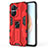 Funda Bumper Silicona y Plastico Mate Carcasa con Magnetico Soporte KC1 para Huawei Honor X40i 5G Rojo