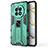 Funda Bumper Silicona y Plastico Mate Carcasa con Magnetico Soporte KC1 para Huawei Mate 50 Verde