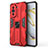 Funda Bumper Silicona y Plastico Mate Carcasa con Magnetico Soporte KC1 para Huawei Nova 10 Pro Rojo