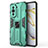 Funda Bumper Silicona y Plastico Mate Carcasa con Magnetico Soporte KC1 para Huawei Nova 10 Pro Verde