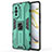 Funda Bumper Silicona y Plastico Mate Carcasa con Magnetico Soporte KC1 para Huawei Nova 10 Verde