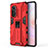 Funda Bumper Silicona y Plastico Mate Carcasa con Magnetico Soporte KC1 para Huawei Nova 9 SE Rojo