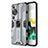 Funda Bumper Silicona y Plastico Mate Carcasa con Magnetico Soporte KC1 para Huawei P60 Pro Gris