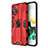 Funda Bumper Silicona y Plastico Mate Carcasa con Magnetico Soporte KC1 para Huawei P60 Pro Rojo