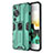 Funda Bumper Silicona y Plastico Mate Carcasa con Magnetico Soporte KC1 para Huawei P60 Pro Verde