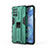 Funda Bumper Silicona y Plastico Mate Carcasa con Magnetico Soporte KC1 para OnePlus 9R 5G Verde