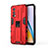 Funda Bumper Silicona y Plastico Mate Carcasa con Magnetico Soporte KC1 para OnePlus Nord 2 5G Rojo