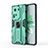 Funda Bumper Silicona y Plastico Mate Carcasa con Magnetico Soporte KC1 para Oppo Reno11 5G Verde