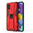 Funda Bumper Silicona y Plastico Mate Carcasa con Magnetico Soporte KC1 para Samsung Galaxy M40S Rojo