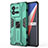 Funda Bumper Silicona y Plastico Mate Carcasa con Magnetico Soporte KC1 para Vivo iQOO 10 Pro 5G Verde