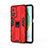 Funda Bumper Silicona y Plastico Mate Carcasa con Magnetico Soporte KC1 para Xiaomi Mi 10T 5G Rojo