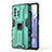 Funda Bumper Silicona y Plastico Mate Carcasa con Magnetico Soporte KC1 para Xiaomi Mi 11T 5G Verde