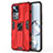 Funda Bumper Silicona y Plastico Mate Carcasa con Magnetico Soporte KC1 para Xiaomi Mi 12T 5G Rojo