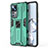 Funda Bumper Silicona y Plastico Mate Carcasa con Magnetico Soporte KC1 para Xiaomi Mi 12T 5G Verde
