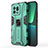 Funda Bumper Silicona y Plastico Mate Carcasa con Magnetico Soporte KC1 para Xiaomi Mi 13 5G Verde