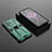 Funda Bumper Silicona y Plastico Mate Carcasa con Magnetico Soporte KC1 para Xiaomi Poco F3 GT 5G Verde
