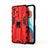 Funda Bumper Silicona y Plastico Mate Carcasa con Magnetico Soporte KC1 para Xiaomi Poco X3 GT 5G Rojo
