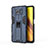 Funda Bumper Silicona y Plastico Mate Carcasa con Magnetico Soporte KC1 para Xiaomi Poco X3 Pro Azul