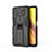 Funda Bumper Silicona y Plastico Mate Carcasa con Magnetico Soporte KC1 para Xiaomi Poco X3 Pro Negro