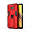Funda Bumper Silicona y Plastico Mate Carcasa con Magnetico Soporte KC1 para Xiaomi Poco X3 Pro Rojo