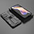 Funda Bumper Silicona y Plastico Mate Carcasa con Magnetico Soporte KC1 para Xiaomi Poco X4 NFC Negro