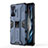 Funda Bumper Silicona y Plastico Mate Carcasa con Magnetico Soporte KC1 para Xiaomi Redmi K50 Gaming 5G Azul