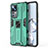 Funda Bumper Silicona y Plastico Mate Carcasa con Magnetico Soporte KC1 para Xiaomi Redmi K50 Ultra 5G Verde