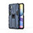 Funda Bumper Silicona y Plastico Mate Carcasa con Magnetico Soporte KC1 para Xiaomi Redmi Note 10 5G Azul