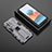 Funda Bumper Silicona y Plastico Mate Carcasa con Magnetico Soporte KC1 para Xiaomi Redmi Note 10 Pro 4G Gris