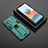Funda Bumper Silicona y Plastico Mate Carcasa con Magnetico Soporte KC1 para Xiaomi Redmi Note 10 Pro 4G Verde