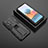 Funda Bumper Silicona y Plastico Mate Carcasa con Magnetico Soporte KC1 para Xiaomi Redmi Note 10 Pro Max Negro