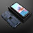 Funda Bumper Silicona y Plastico Mate Carcasa con Magnetico Soporte KC1 para Xiaomi Redmi Note 10S 4G Azul