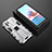 Funda Bumper Silicona y Plastico Mate Carcasa con Magnetico Soporte KC1 para Xiaomi Redmi Note 10S 4G Plata